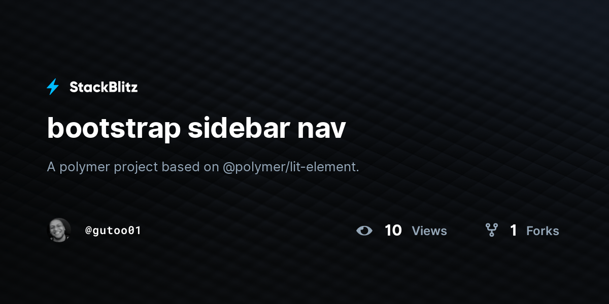 bootstrap sidebar nav StackBlitz