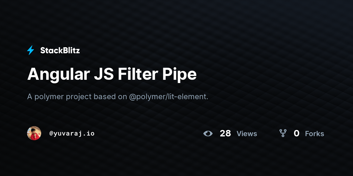 Angular JS Filter Pipe StackBlitz