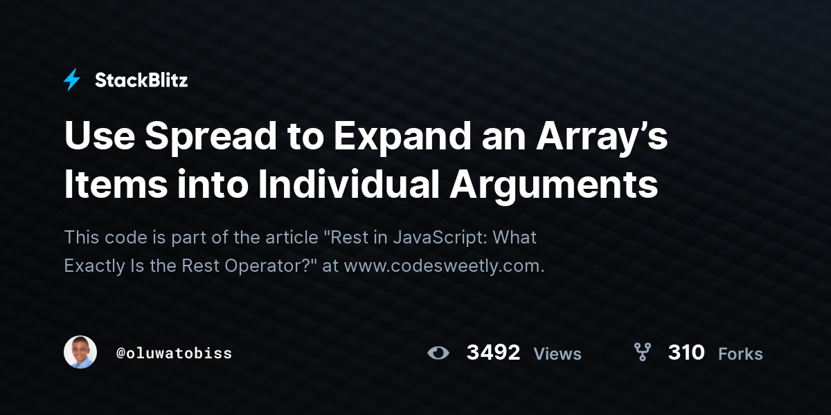 Use Spread to Expand an Array’s Items into Individual Arguments