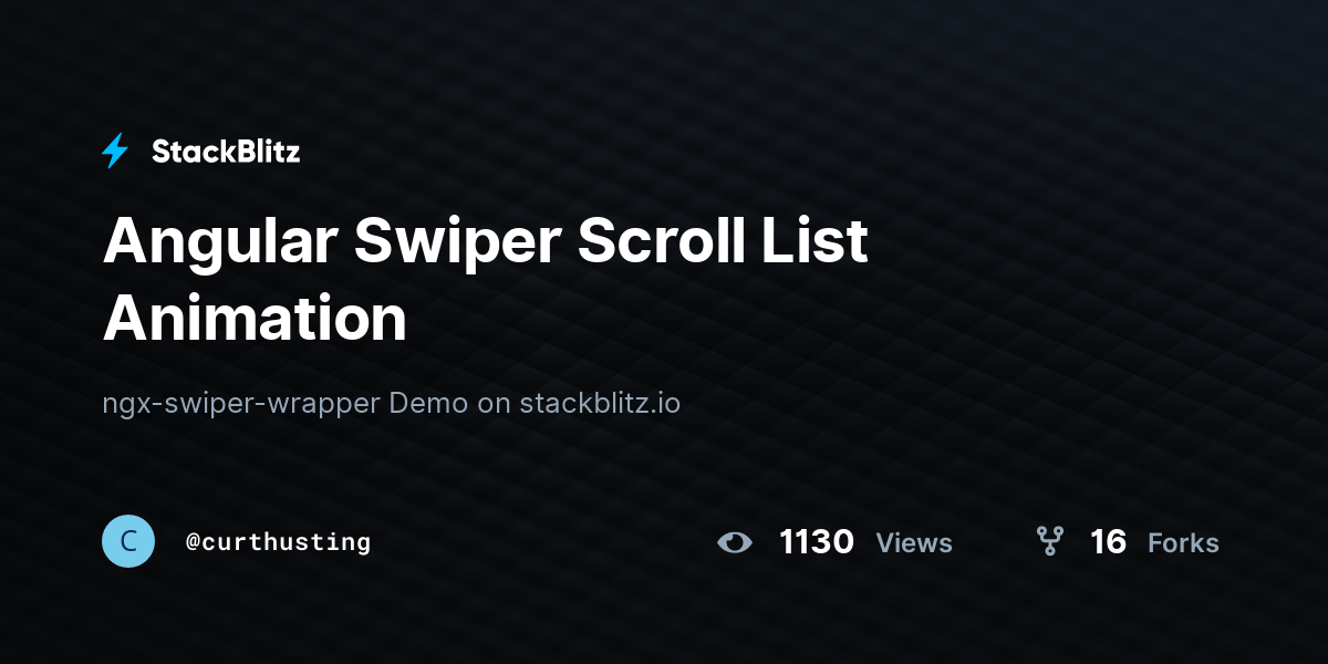 Angular Swiper Scroll List Animation StackBlitz