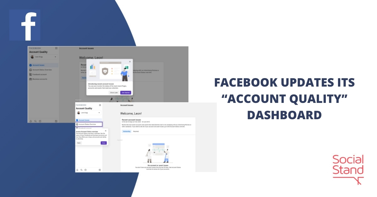 Facebook Updates Its “Account Quality” Dashboard Social Stand