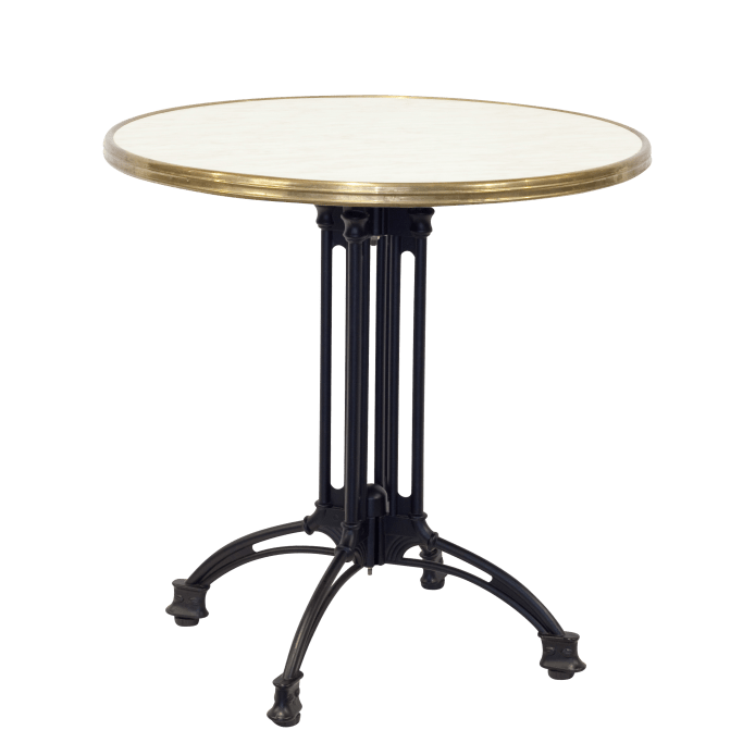 Paris Café Table Cream Marble Social Event Hire