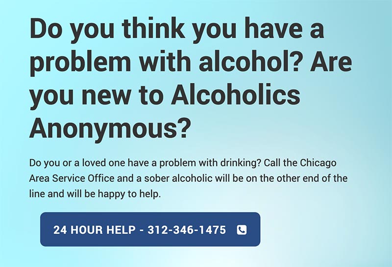 Chicago Alcoholics Anonymous Virtual Booth Social Work
