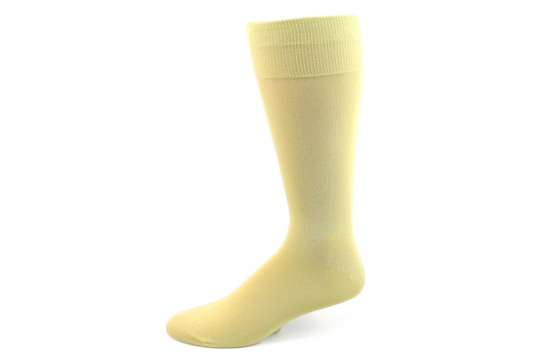 Premium mercerized cotton light yellow dress socksMen's