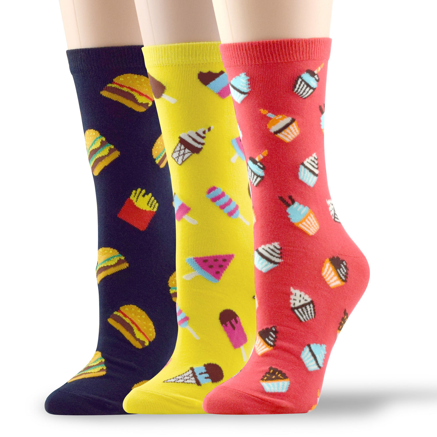 Women’s Novelty Food Crew Socks 3 Pack Socksmood