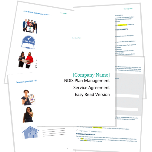 NDIS Plan Management Service Agreement Template, including Easy Read