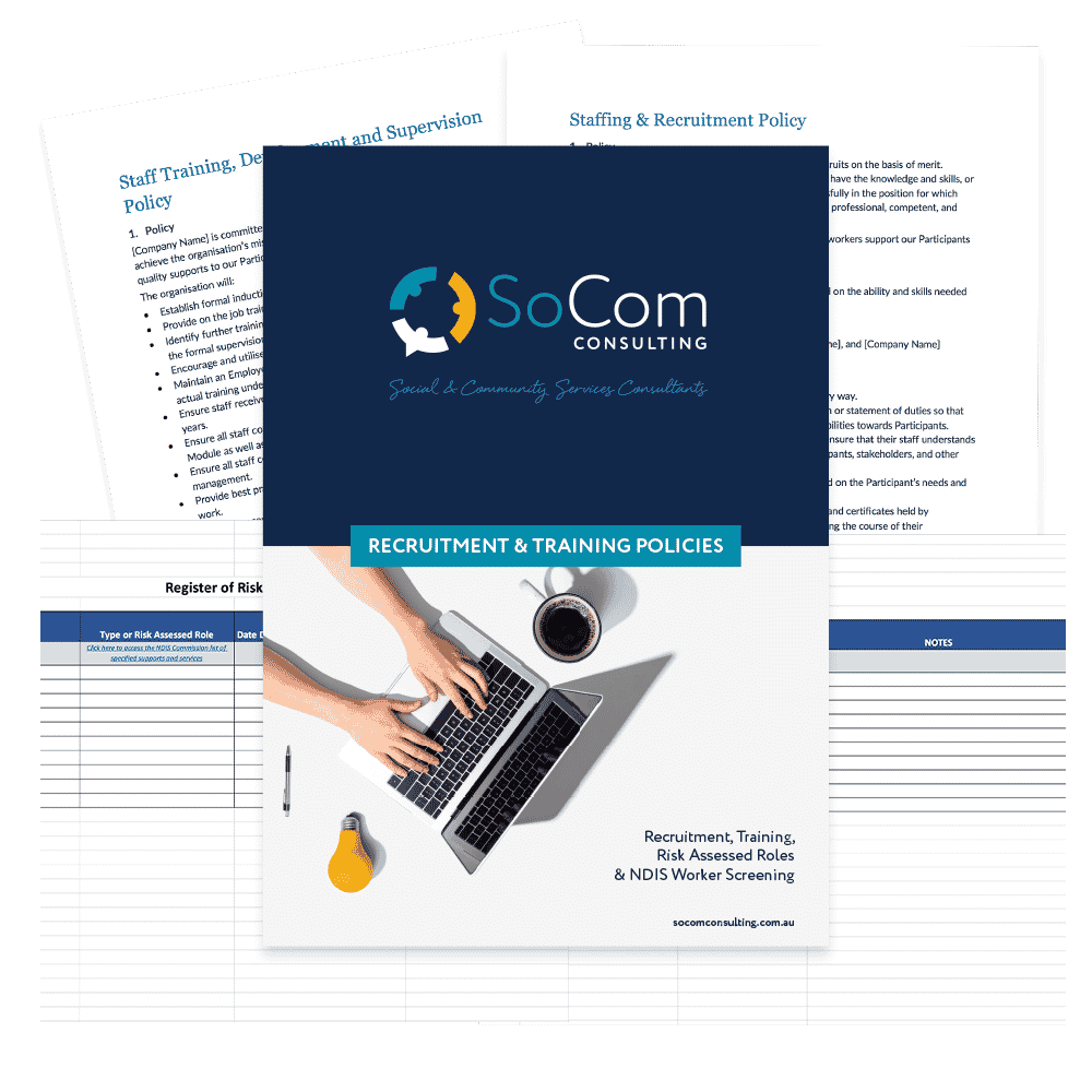 Template Register for NDIS Risk Assessed Roles, Recruitment & Training