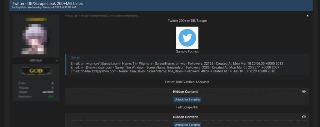 200M+ Twitter Users' Email Addresses and 250M+ Deezer Users' Information Leaked Online