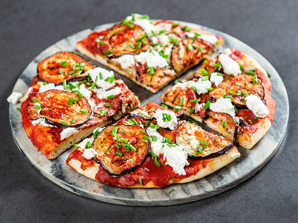 Frying Pan Pizza with Eggplant and Ricotta