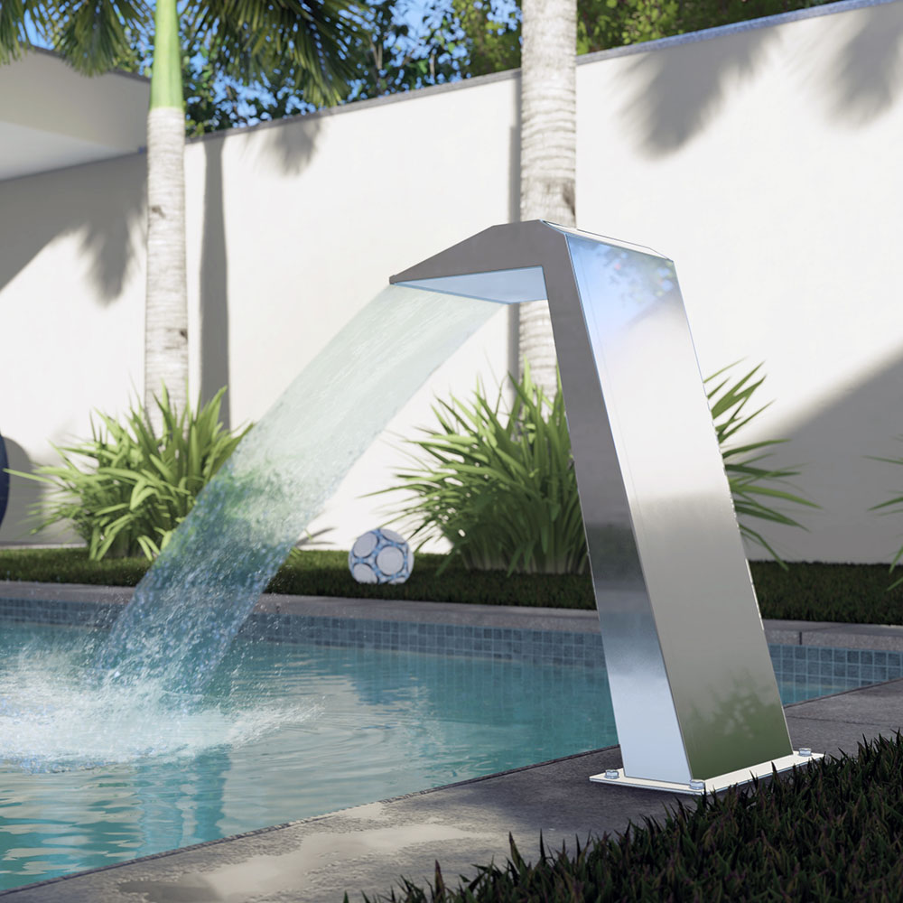 Waterfall for swimming pool in Stainless Steel Amazonas Sodramar