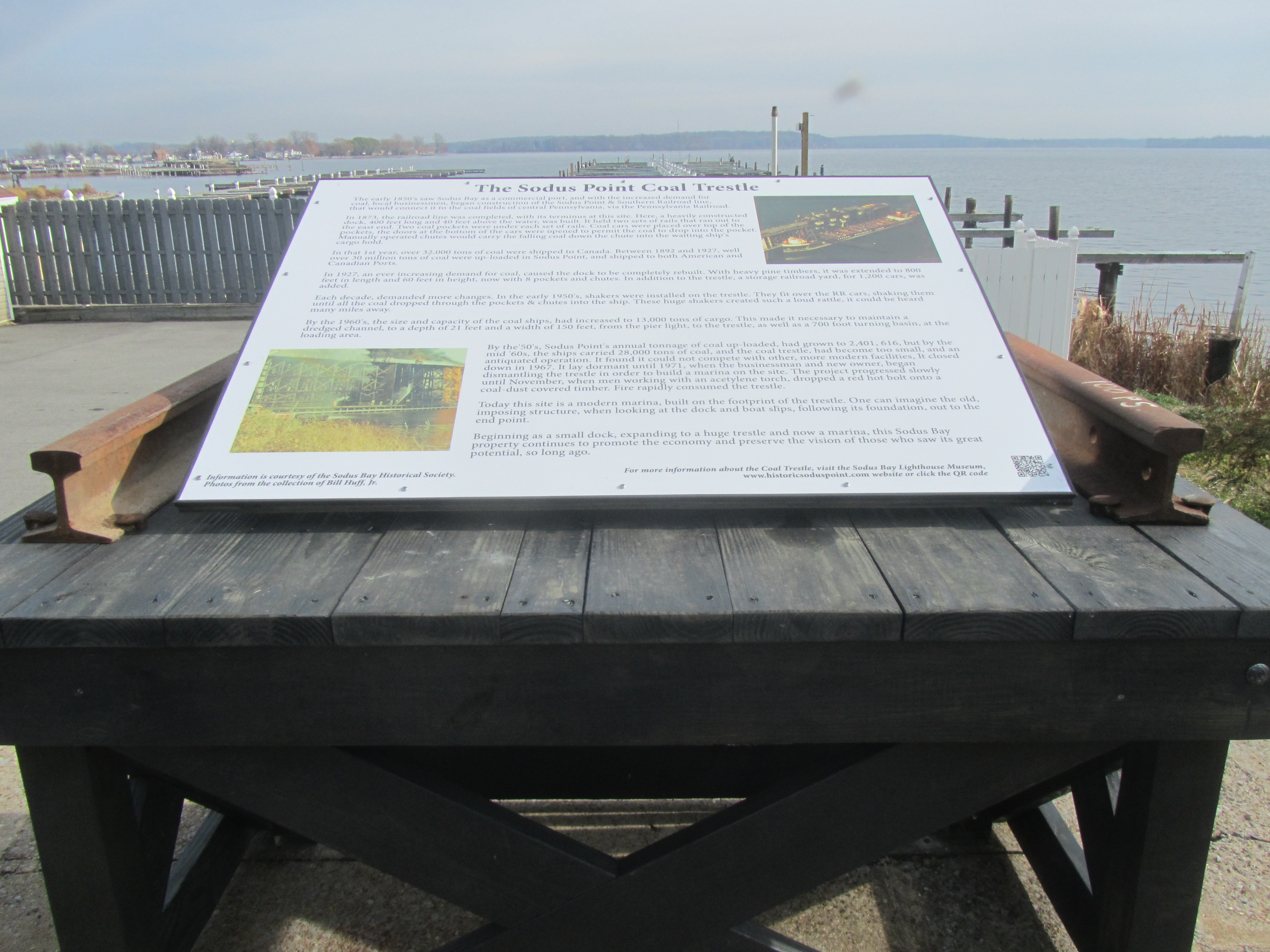 Coal Trestle Plaque installed at Sodus Bay Village of Sodus Point