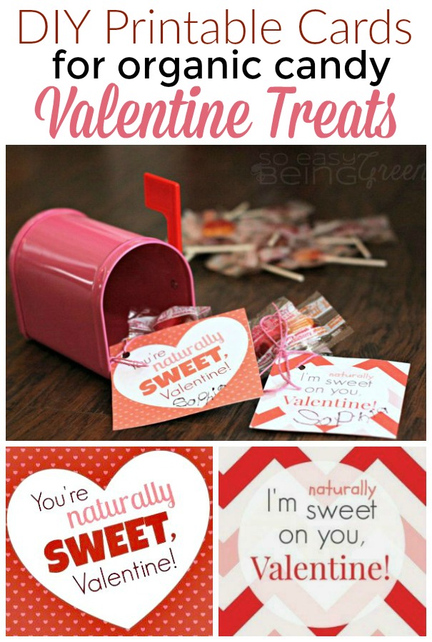 Valentine Card Free Printable for Organic Candy Treats