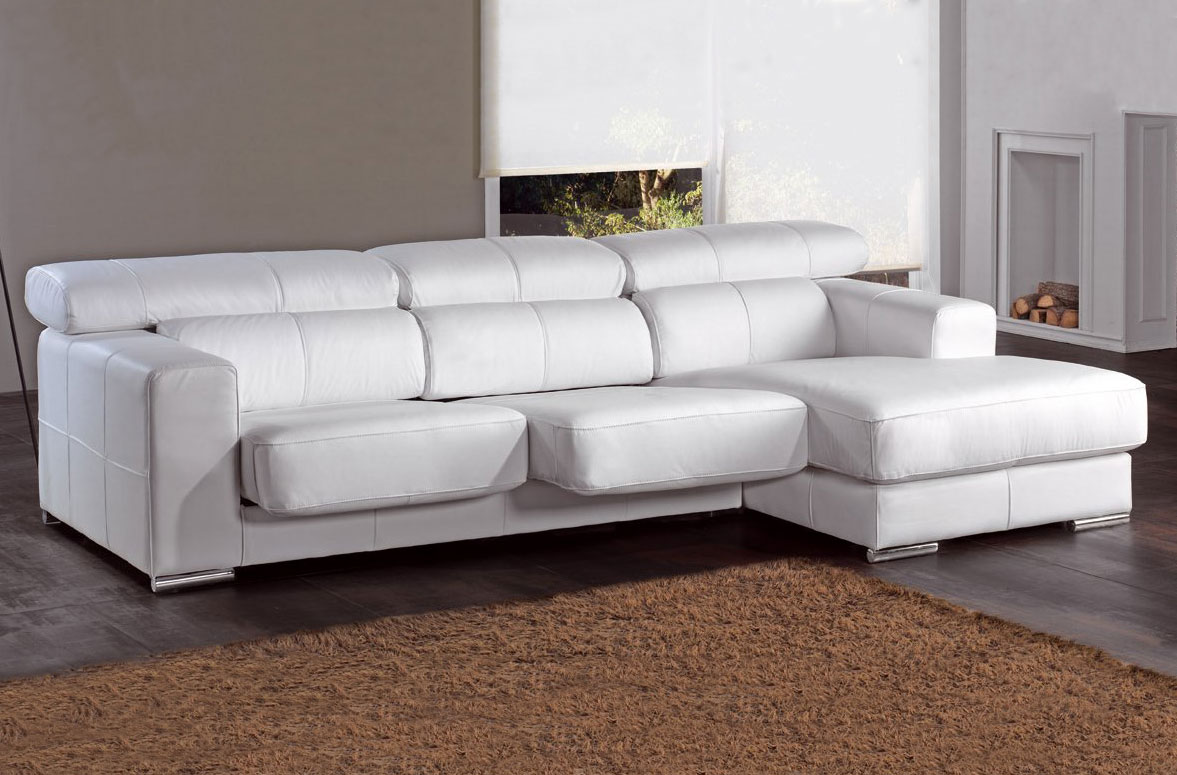 Sofa Blanco Piel Baci Living Room