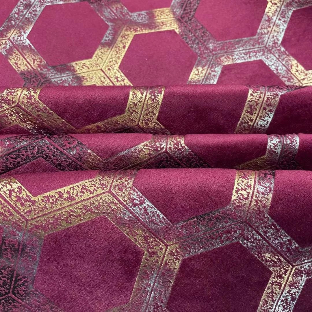 Decorative foil stamping velvet fabrics for sofa upholstery Sofa