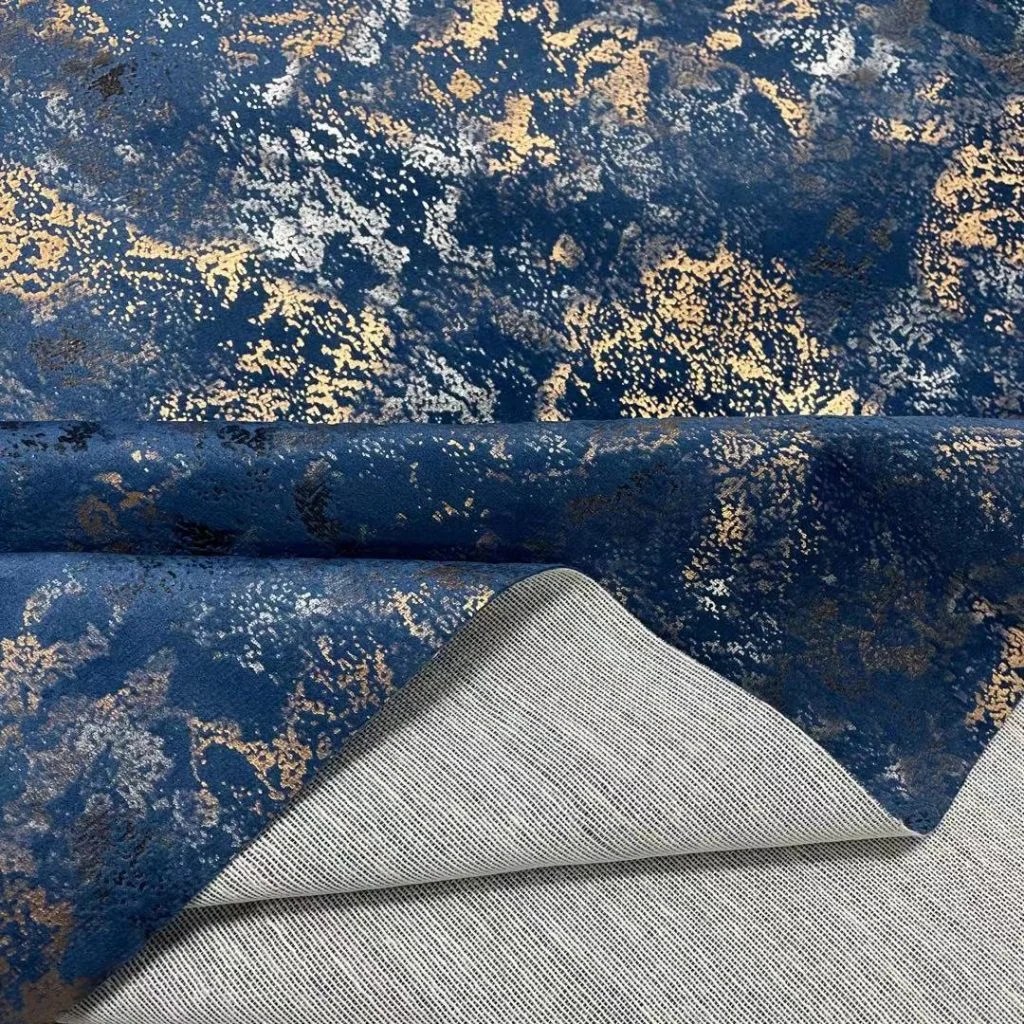 Brilliant foil stamping sofa velvet fabrics with new look Sofa fabric