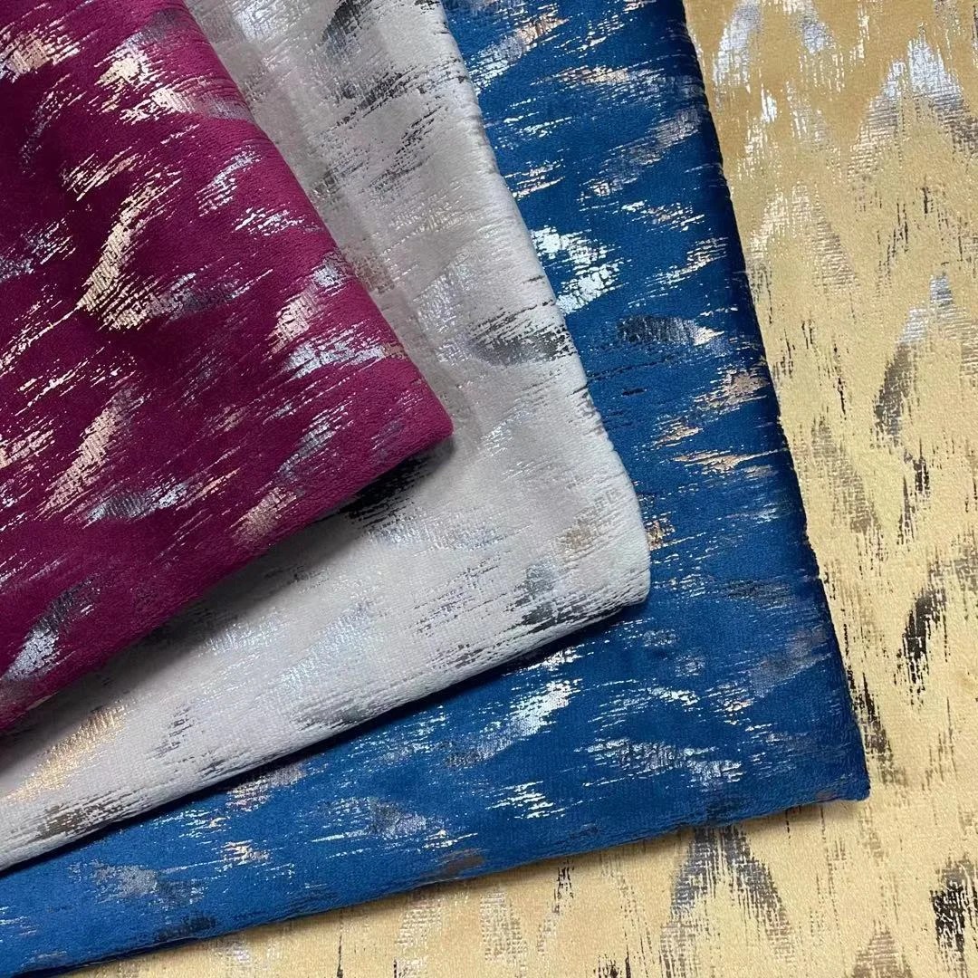 New style foil stamping velvet fabrics for sofa upholstery Sofa