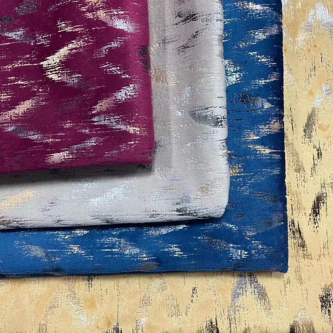 New style foil stamping velvet fabrics for sofa upholstery Sofa
