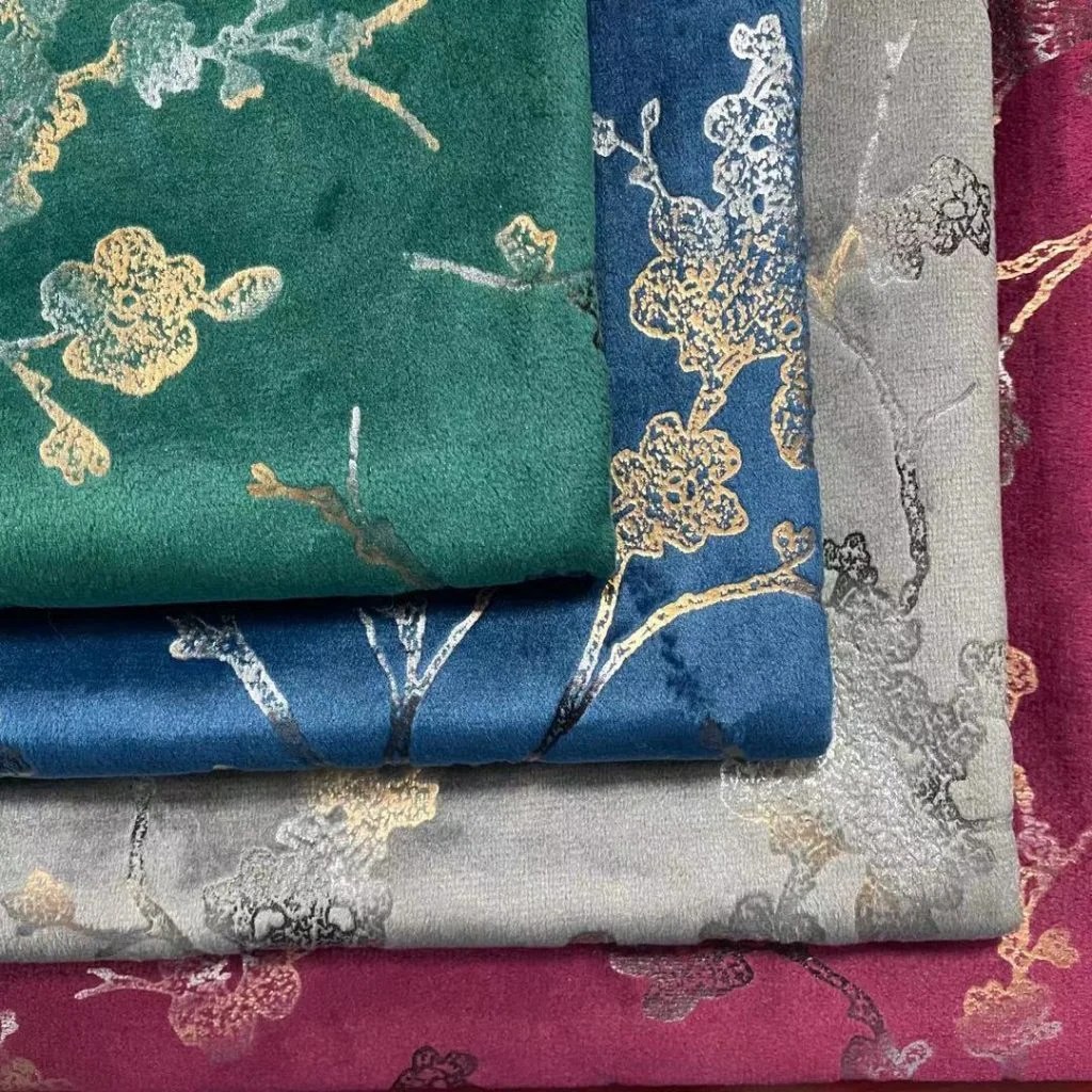 Superior foil stamping sofa velvet fabrics Sofa fabric manufacturer