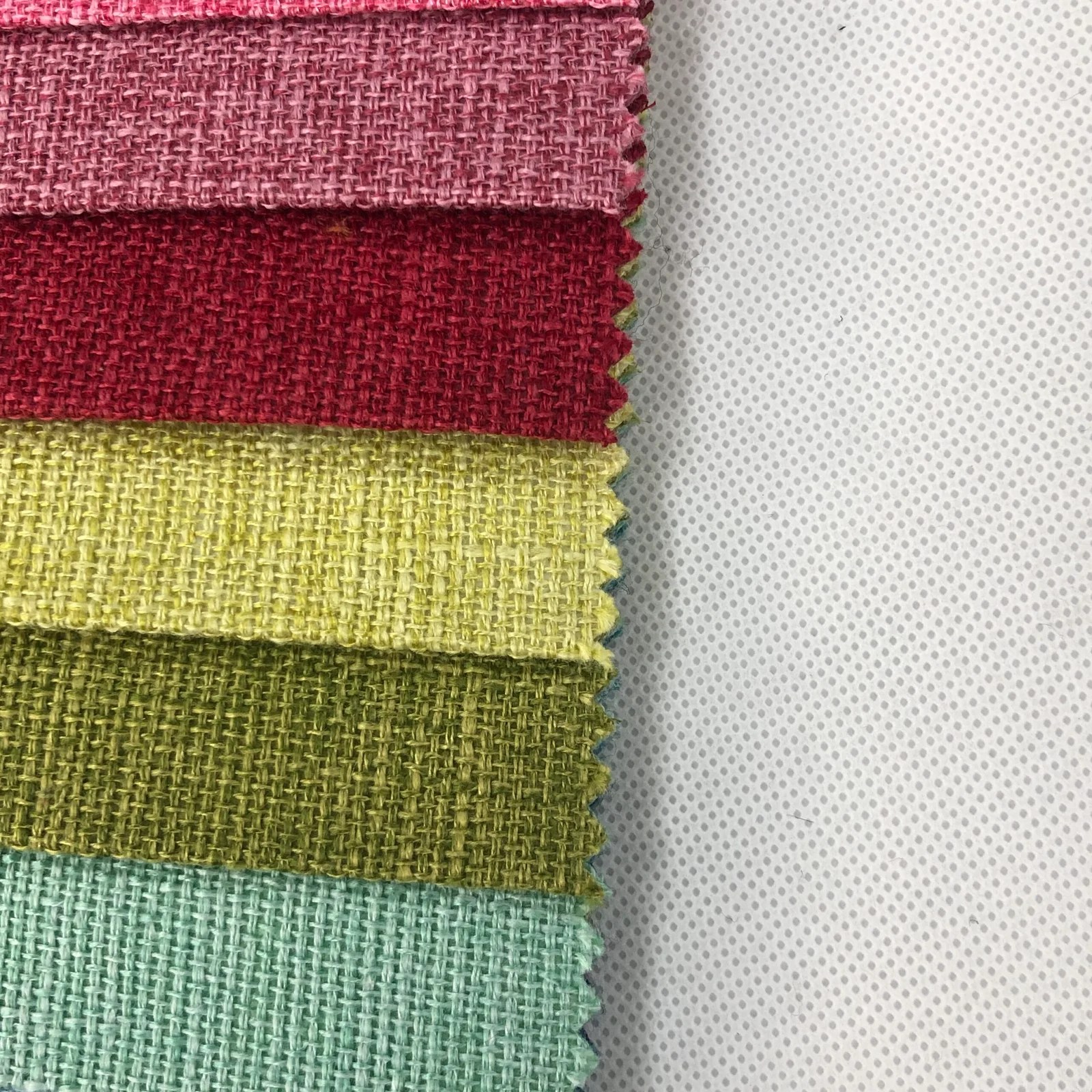Cheapest Factory price Low moq coated yarn dyed linen look fabrics for upholstery Sofa fabric
