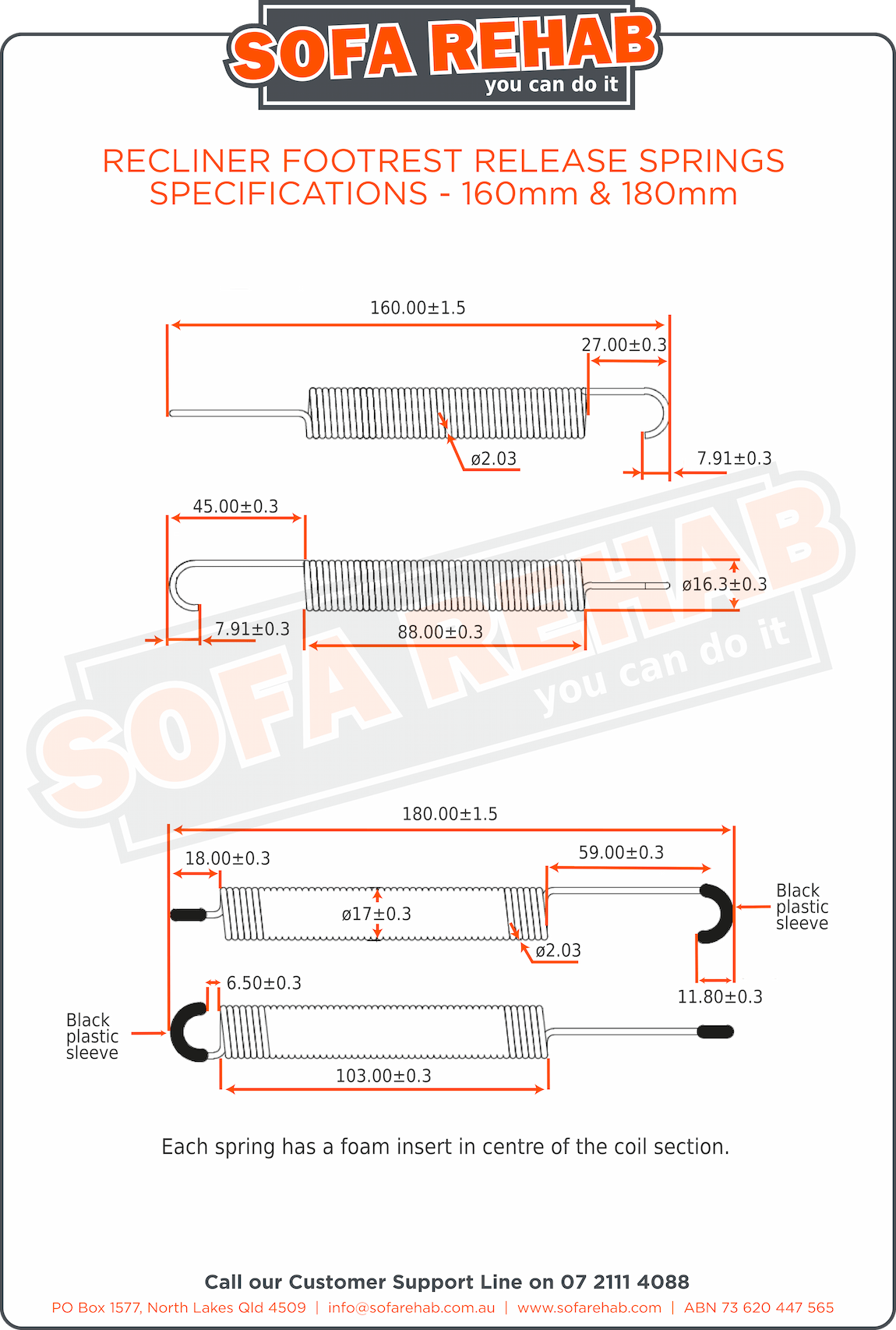 Footrest Release Spring Measuring Guide Sofa Rehab