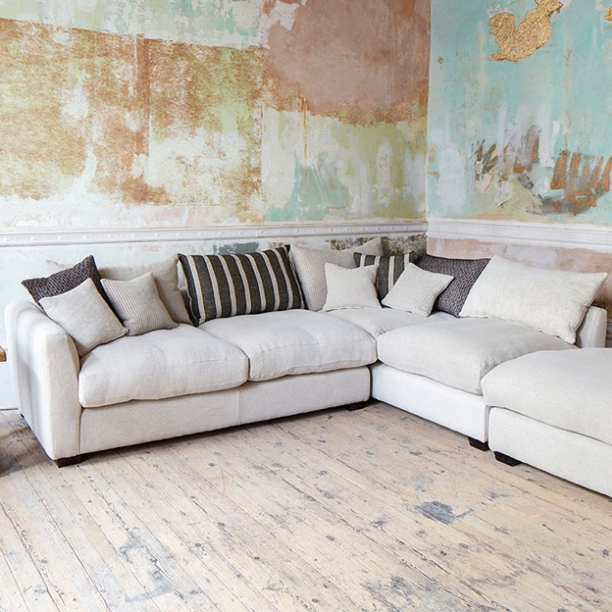 hambledonlhfcornerunitfootstool Two Tone Plain Calico As Seen