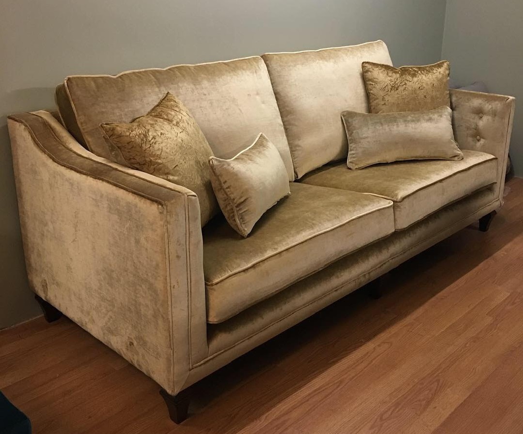 Monarch 4 Seater Sofa in gold velvet Sofa So Good