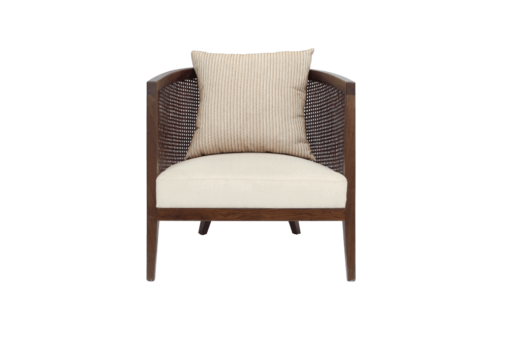 Occasional Chair With Woven Rattan Back Sofia Interior