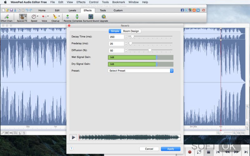 WavePad Audio Editor для Mac OS скачать бесплатно