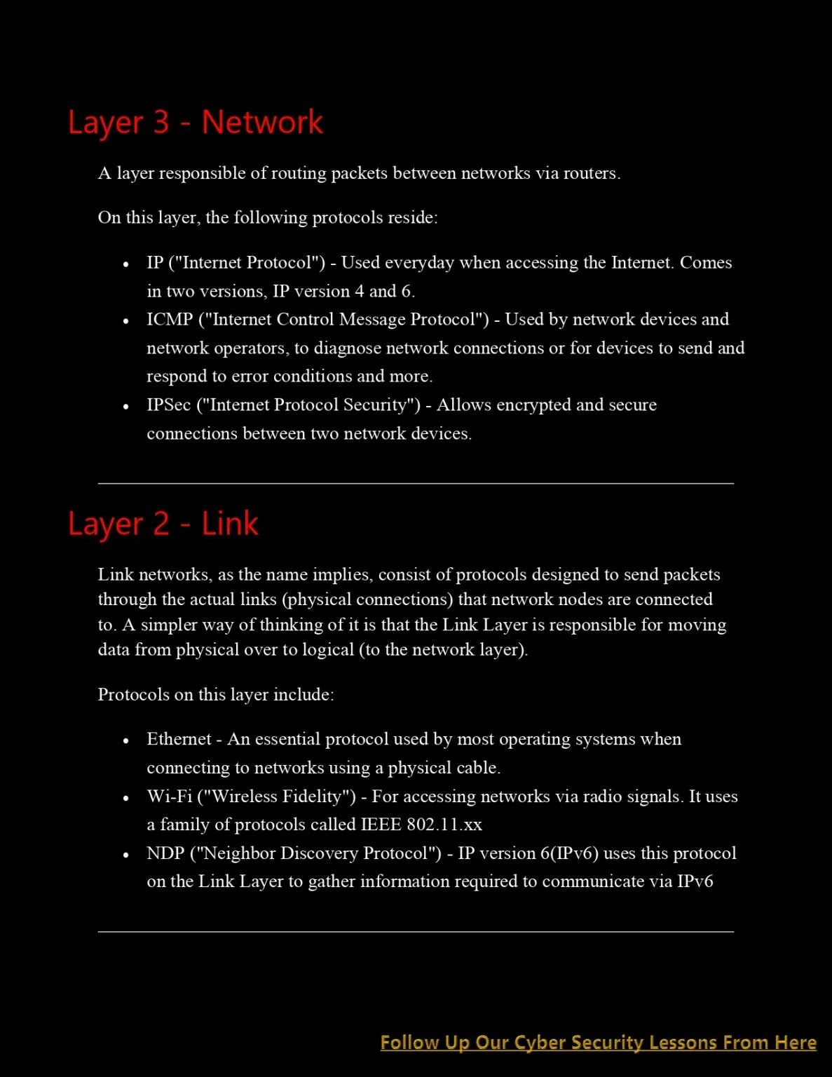Cyber Security Networking Basics (CS Lesson 2) PDF Connect 4 Techs