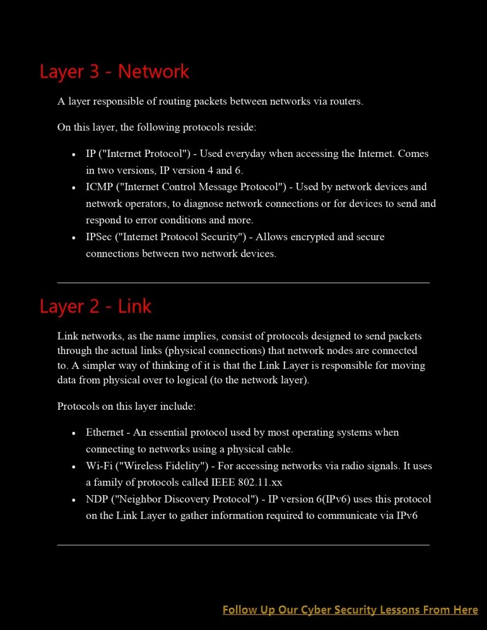 Cyber Security Networking Basics (CS Lesson 2) PDF Connect 4 Techs