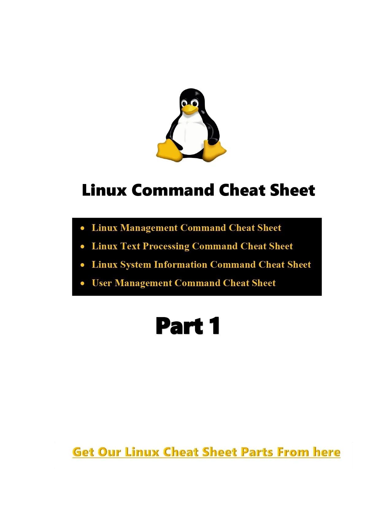 Linux Command Cheat Sheet Part 1 PDF Connect 4 Techs
