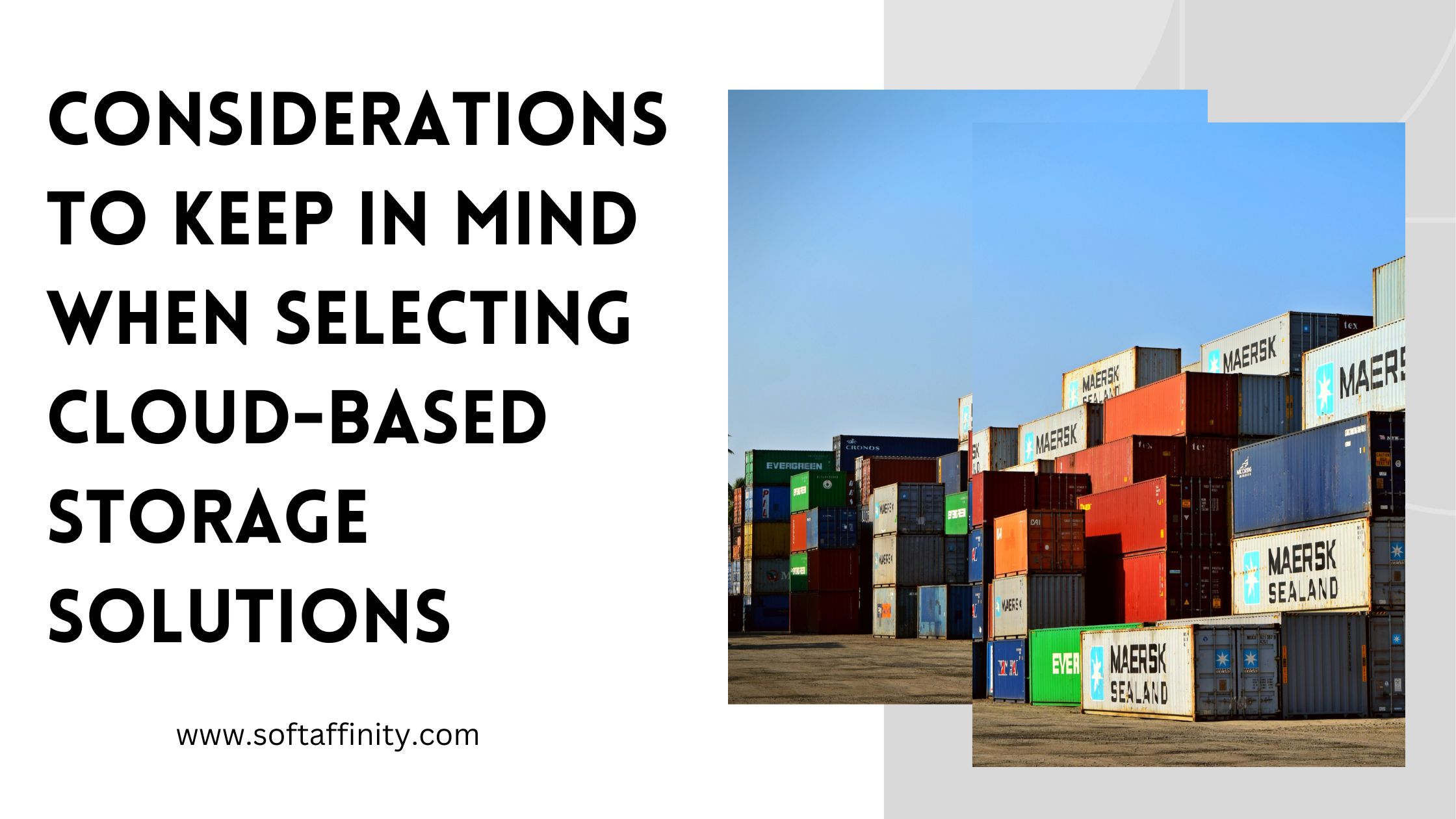 Key considerations to keep in mind when selecting cloudbased storage