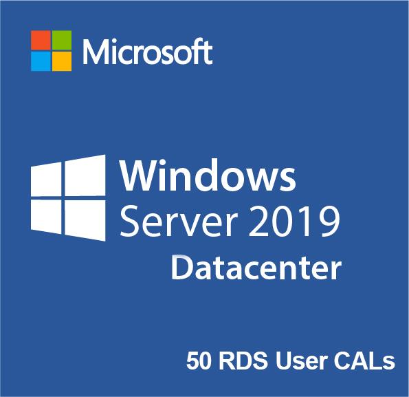 Buy Microsoft Windows Server 2019 Datacenter + 50 RDS User Cals