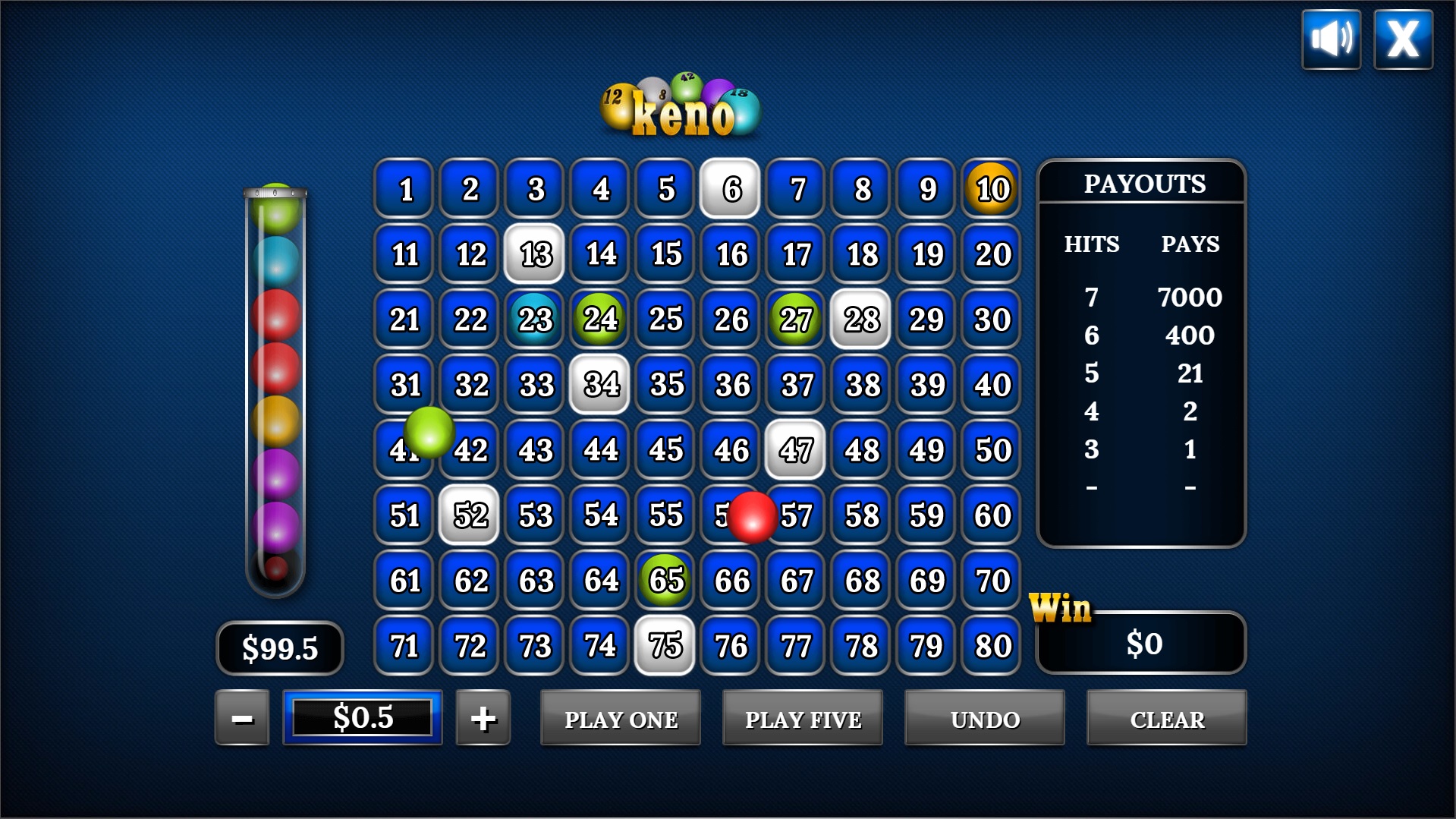 Play Keno Online for Free