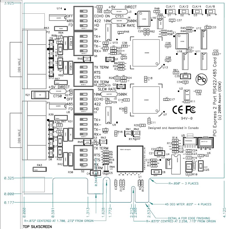 PCIe, PCI Express Dual (2 Port) RS422/RS485 Serial Multiport Adapter Card