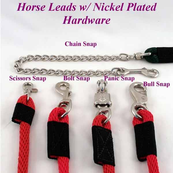 20 Ft. Horse Lead Rope w/Nickel Plated Bolt Snap 5/8 In. Round Lead