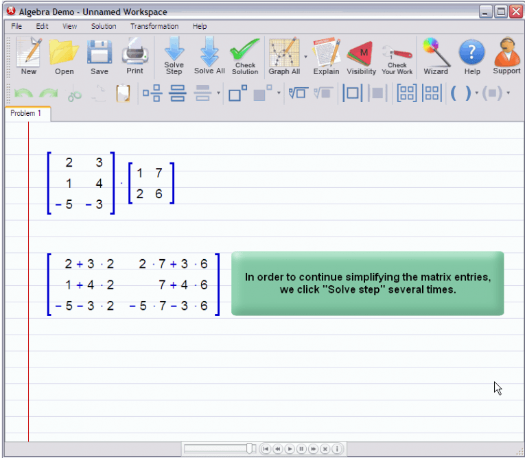 Algebrator Multiplying Matrices