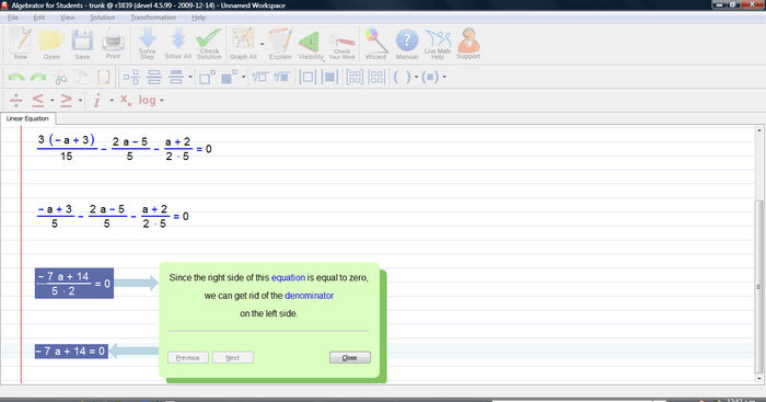 Linear Equation with Fractions