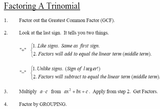 factoring polynomials