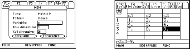 Matrix operations on the ti-89