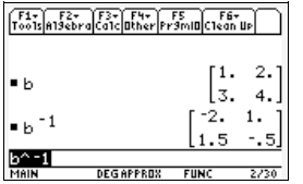 Matrix operations on the ti-89