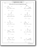 Complementary and Supplementary Angle Worksheets