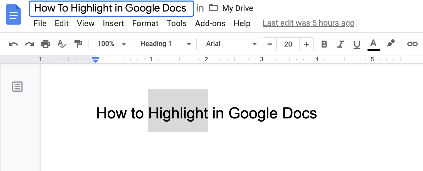 How To Highlight in Google Docs