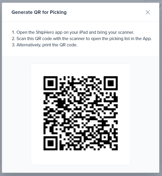 Wholesale QR Code Picking ShipHero