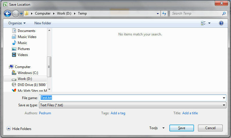Save File Dialog