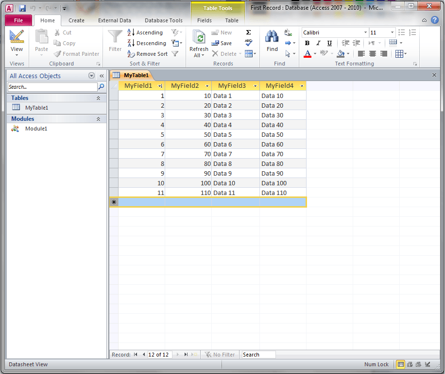 Access VBA First Record in Table VBA and Tutorials, Learning