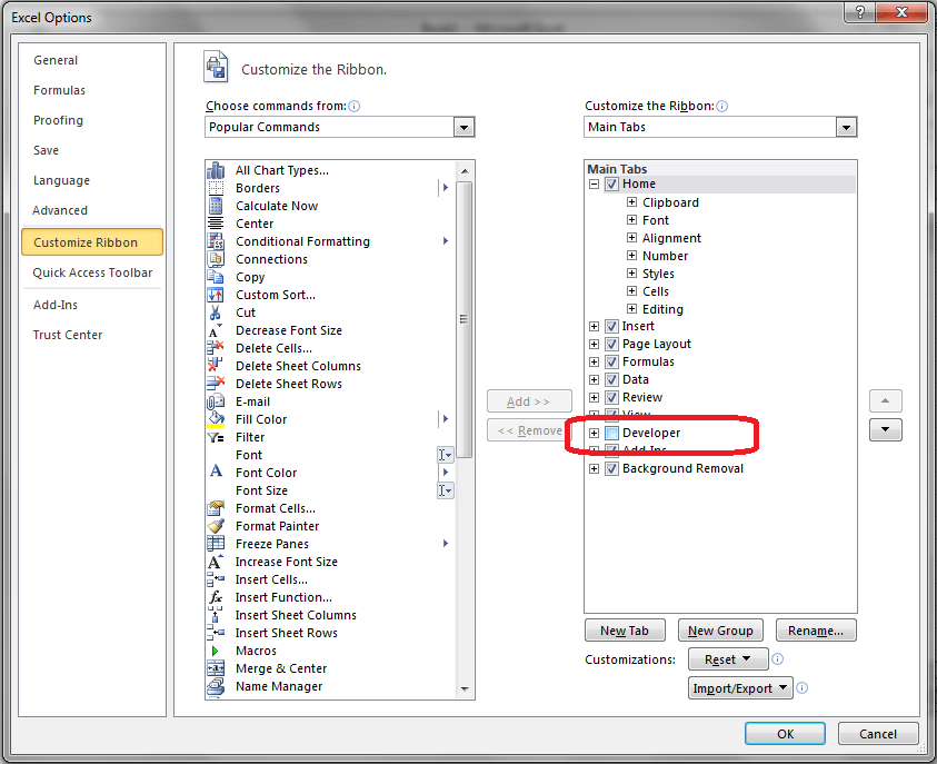 Excel 2010 Show Developer Ribbon VBA and Tutorials, Education