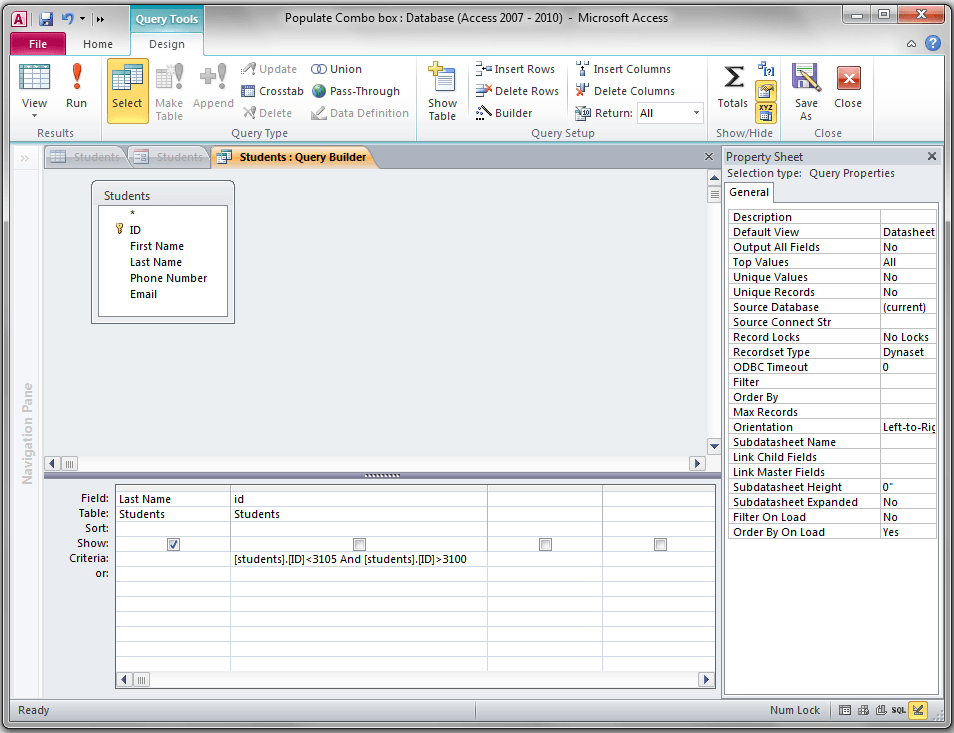 Access Combo box Populate With Table Values VBA and Tutorials