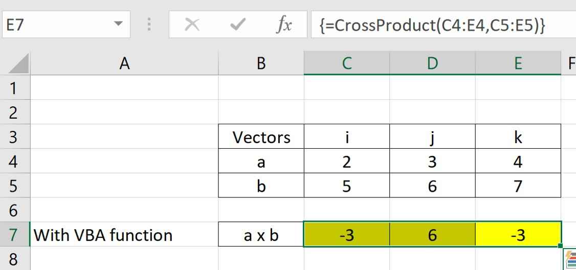 Cross Products with Excel and VBA VBA and Tutorials, Education
