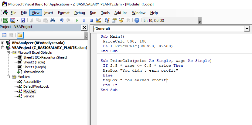 vba syntax error when calling a function with two parameters